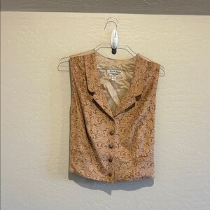 Chic Tan Brocade Vest